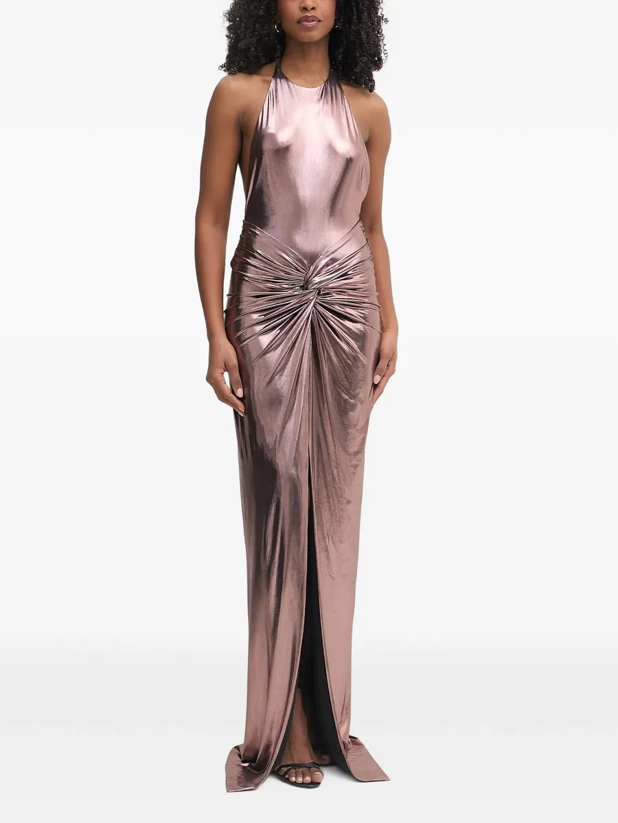 Anida twist-detail halterneck maxi dress 1