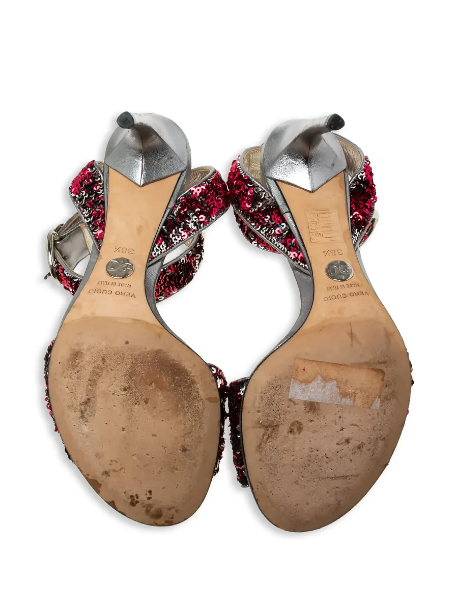 metallic heeled sandals 8