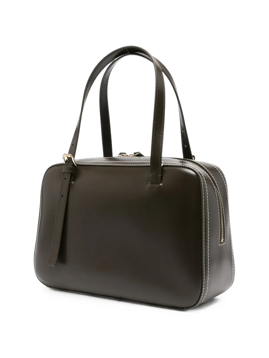 contrast-stitch leather shoulder bag 3