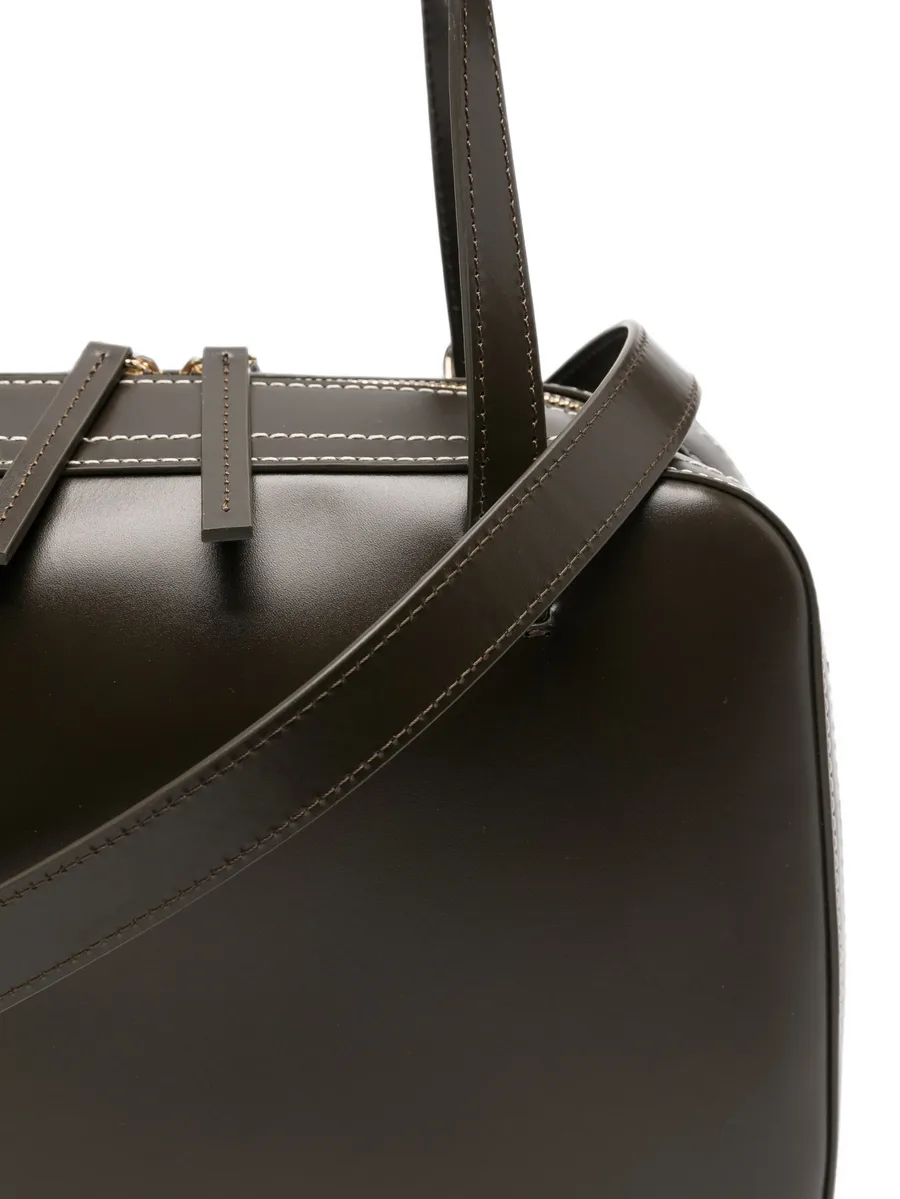 contrast-stitch leather shoulder bag 4