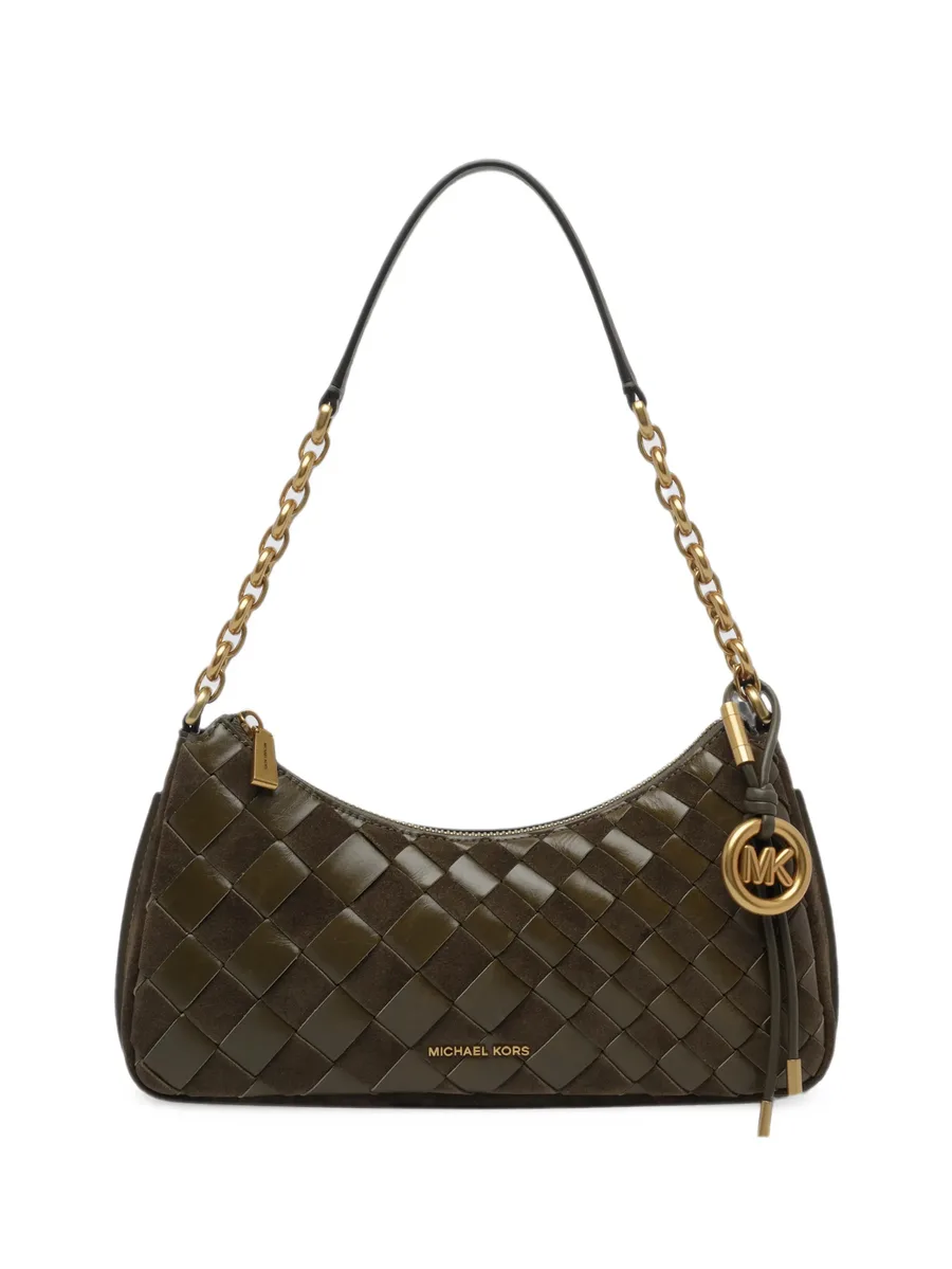 Nolita medium hand-woven leather chain pochette 1