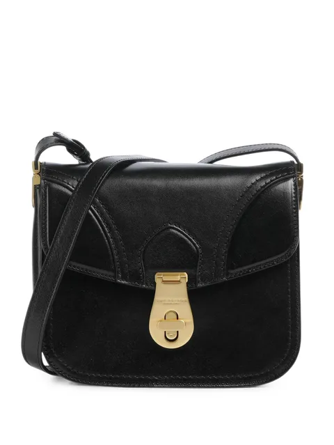 twist-lock leather shoulder bag