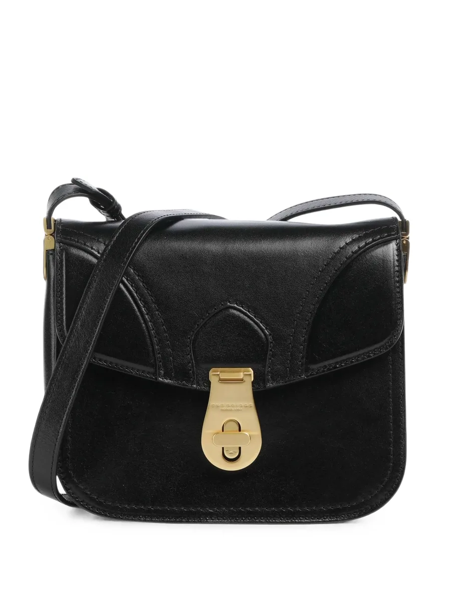 twist-lock leather shoulder bag 1
