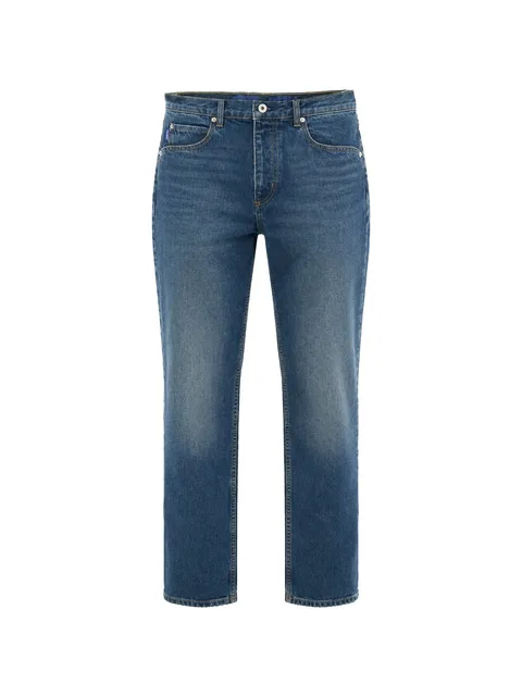 faded-effect straight-leg jeans