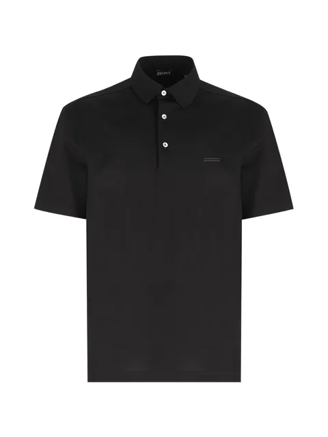 short-sleeve piqué polo shirt
