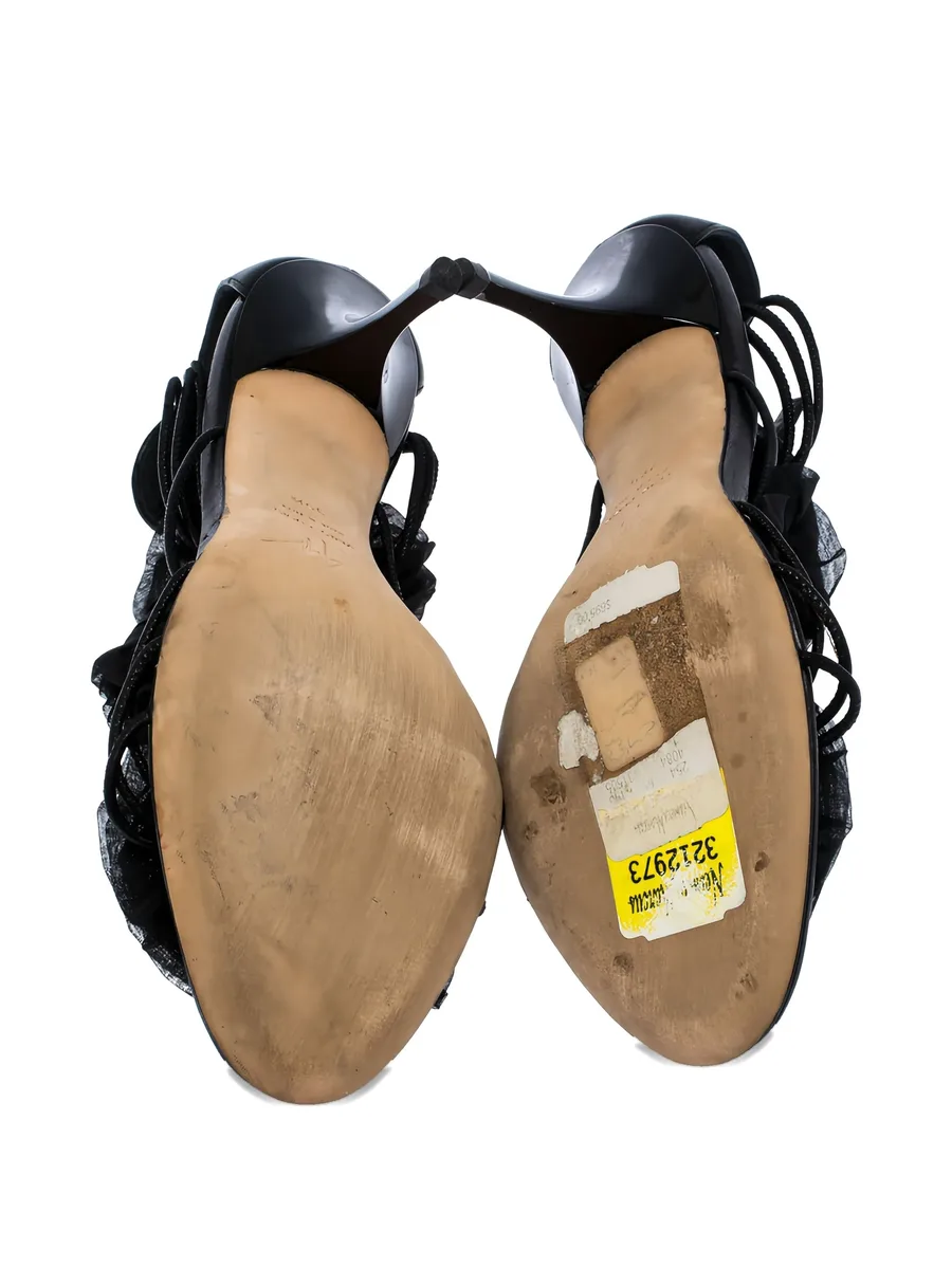 floral straps leather sandals 9
