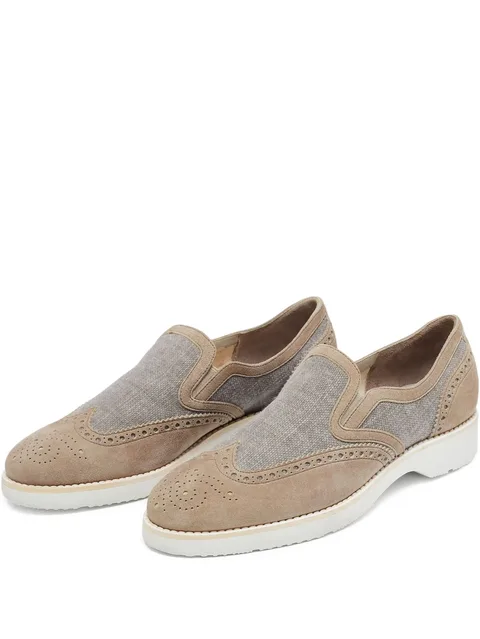 pre-owned brogue-detail loafers