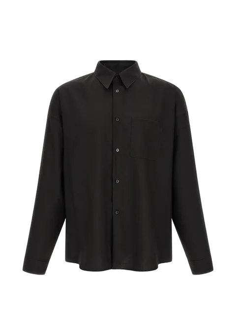 patch-pocket wool shirt