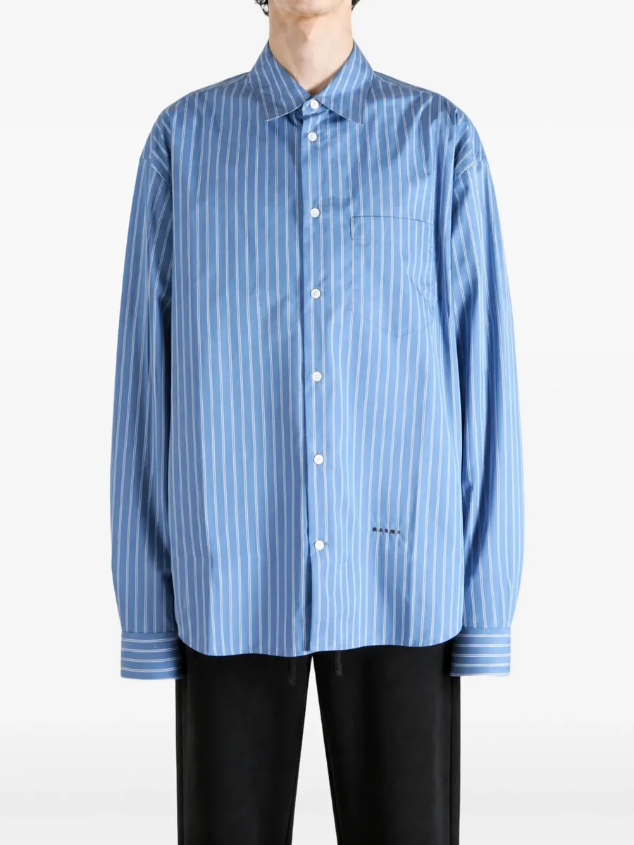 vertical-stripe long-sleeve shirt 1