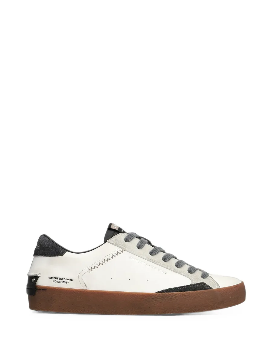 Distressed leather sneakers 1