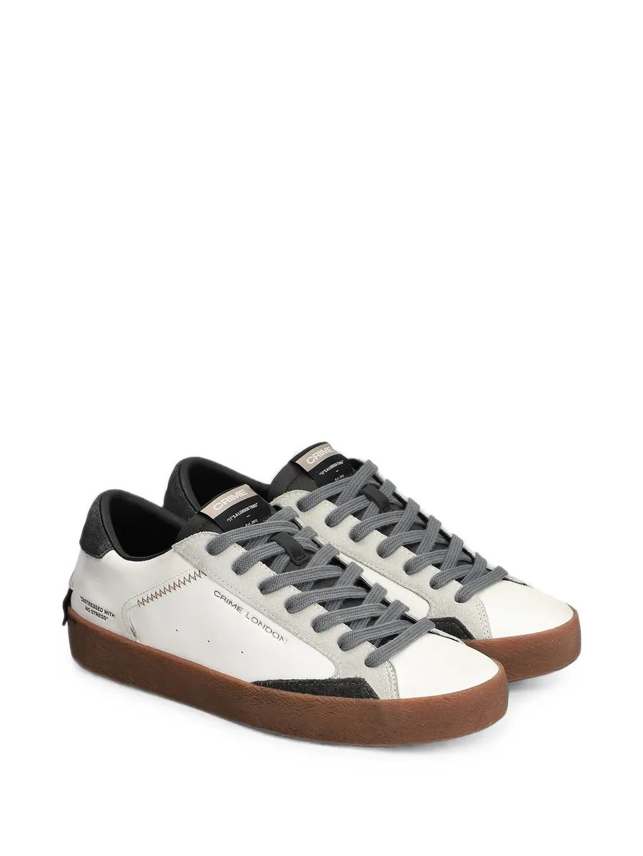 Distressed leather sneakers 2