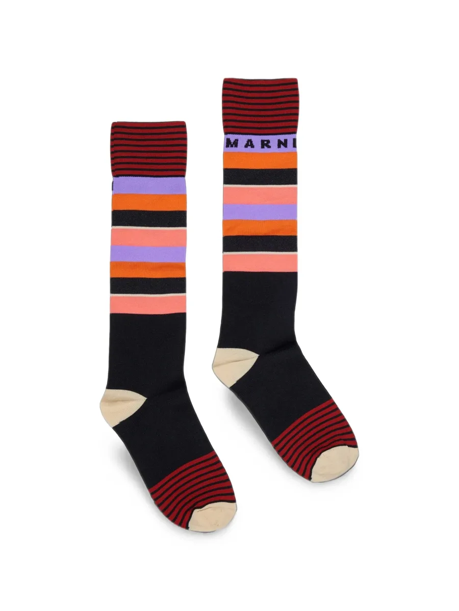 striped logo-knit socks 1