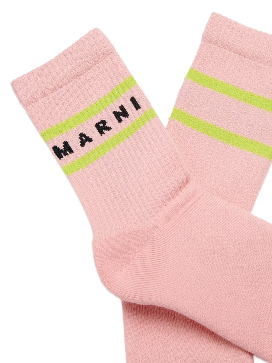 logo-intarsia striped socks 2