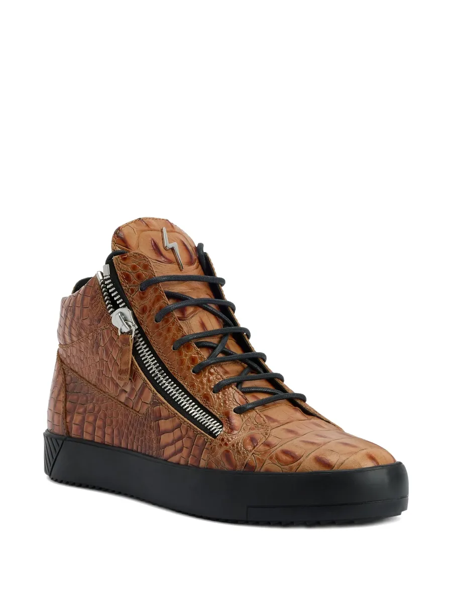 Kriss crocodile-effect zip-up trainers 3