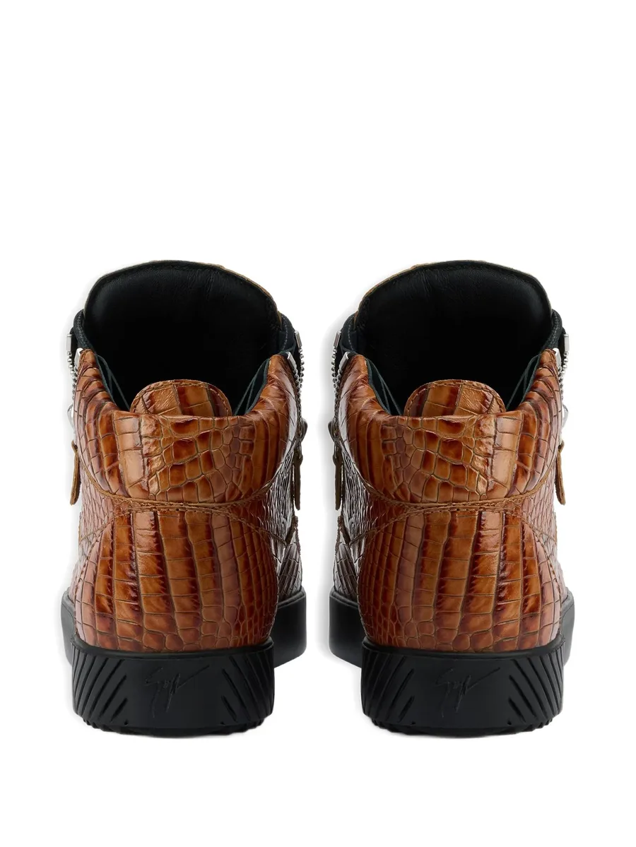 Kriss crocodile-effect zip-up trainers 5