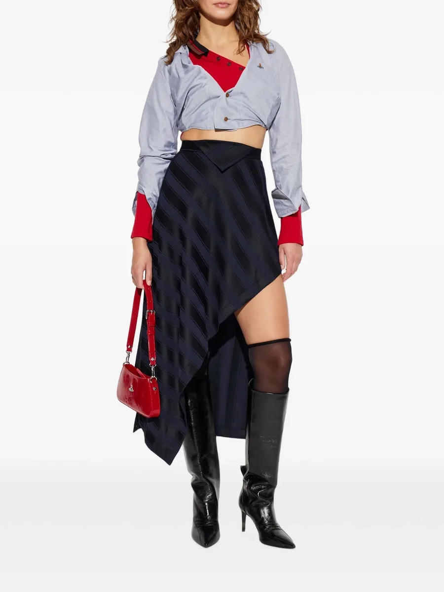 Cassandra striped asymmetric skirt 2