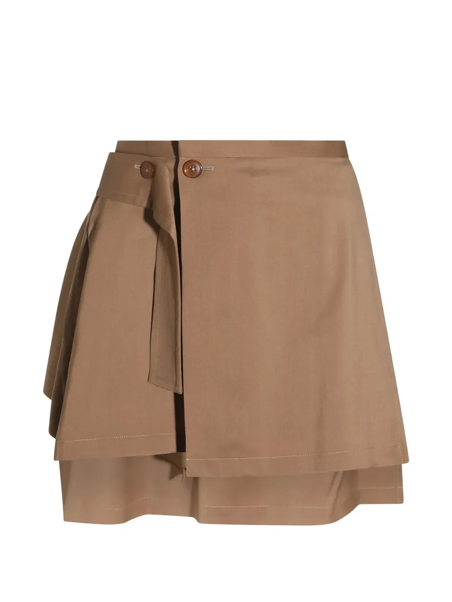Megan Kilt layered wrap mini skirt 1