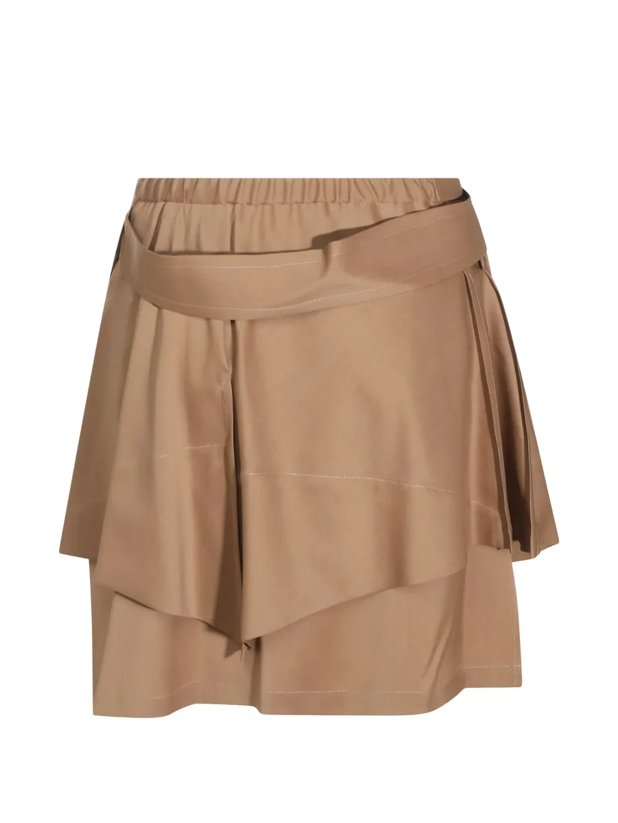 Megan Kilt layered wrap mini skirt 2