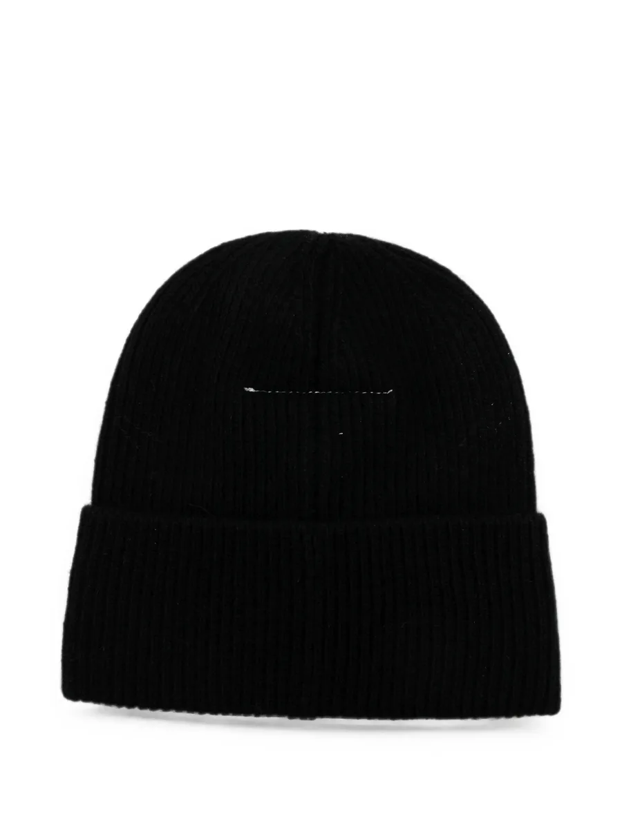 logo-patch ribbed-knit beanie hat 2
