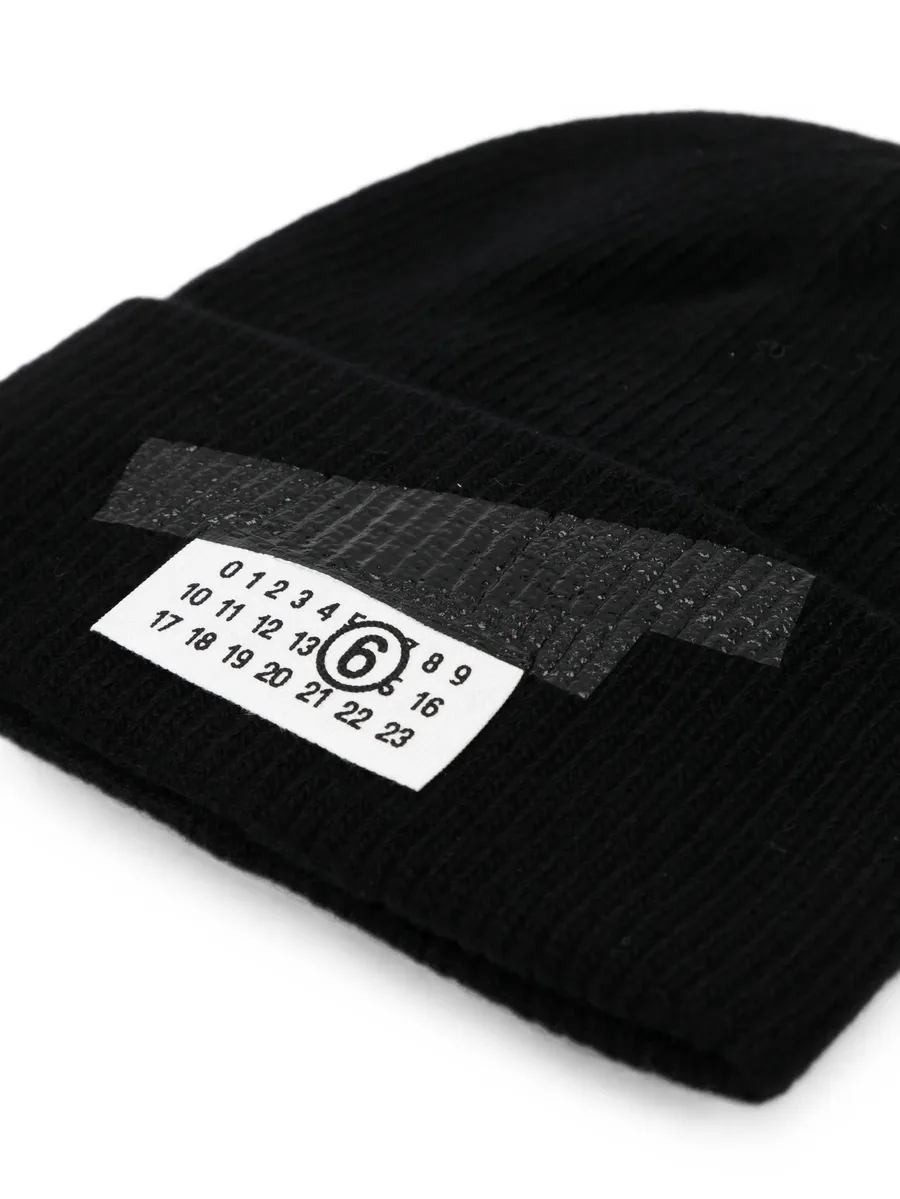 logo-patch ribbed-knit beanie hat 3