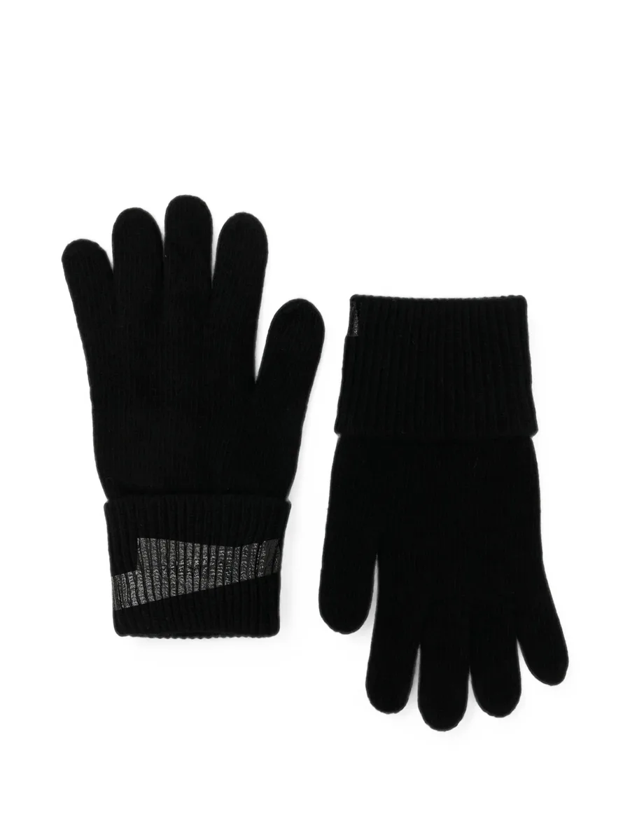 logo-patch ribbed gloves 2