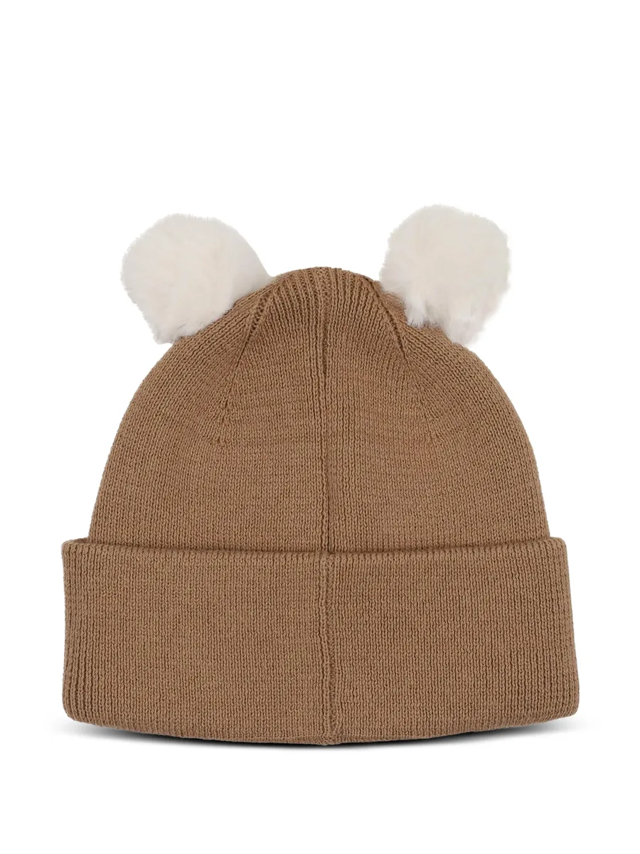 logo-embroidered pompom beanie hat 2