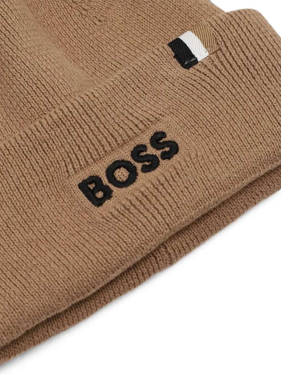 logo-embroidered pompom beanie hat 3