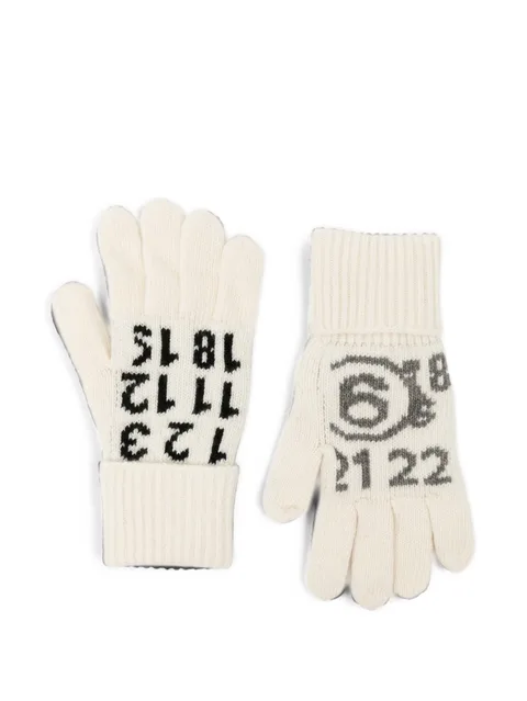 ribbed-knit gloves