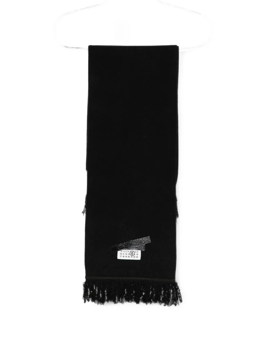 logo-patch fringed scarf 1