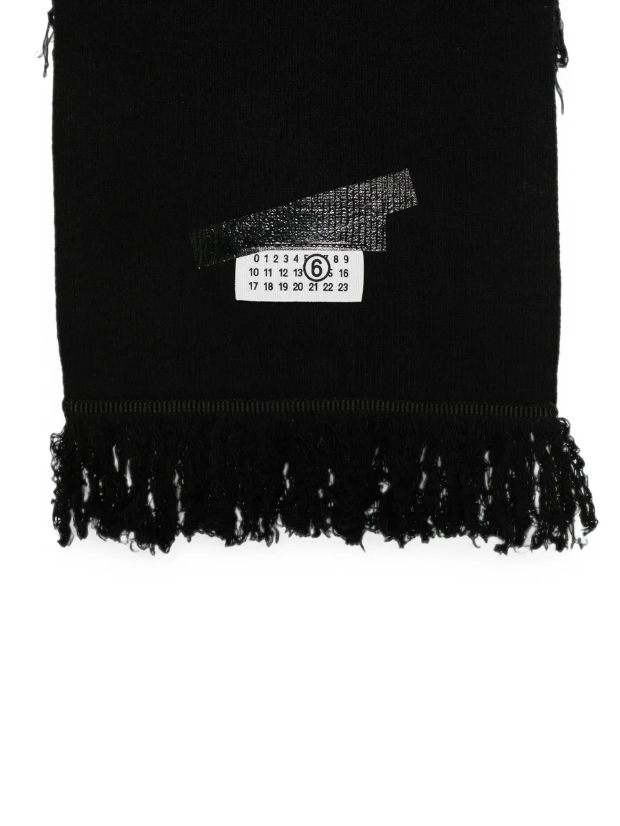 logo-patch fringed scarf 2