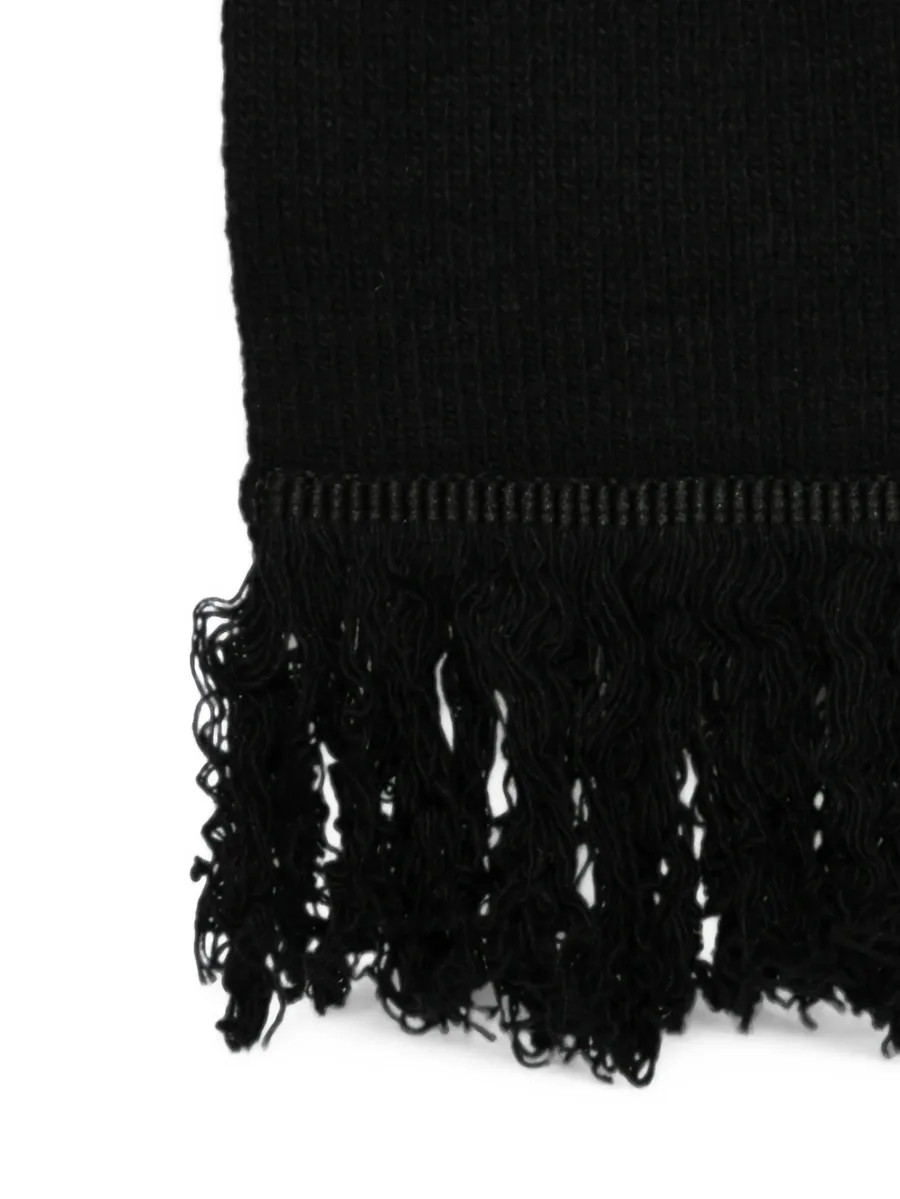 logo-patch fringed scarf 3
