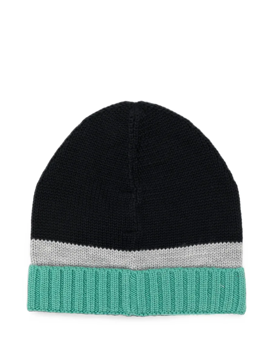 colour-block embroidered beanie hat 2