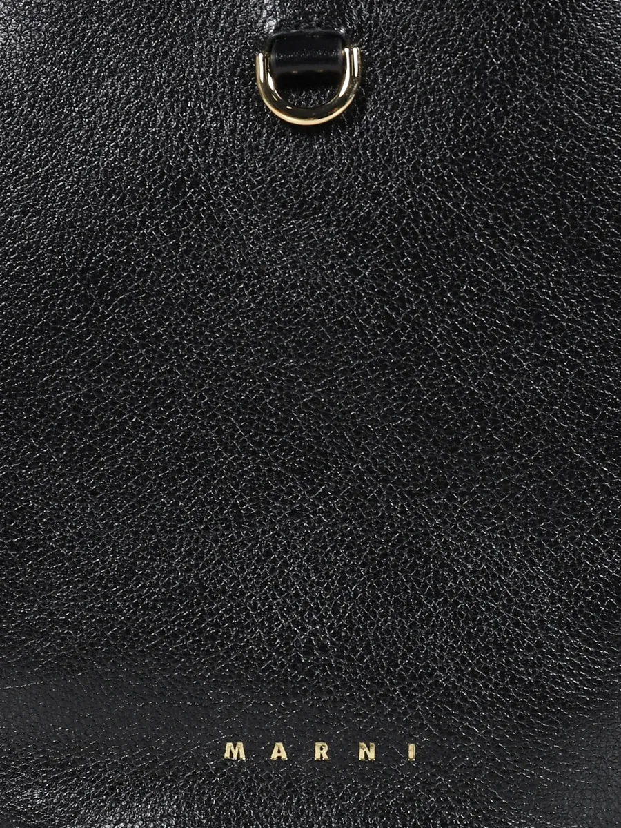 black leather Pannier bucket bag 6
