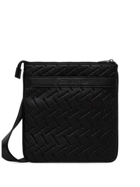 logo-embossed messenger bag