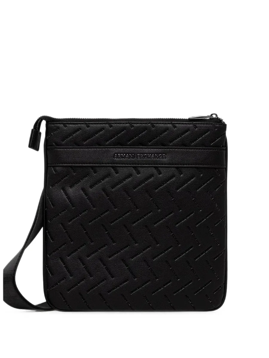 logo-embossed messenger bag 1