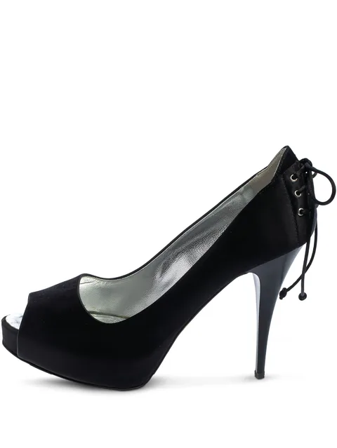 Pre-owned 110mm satin pumps