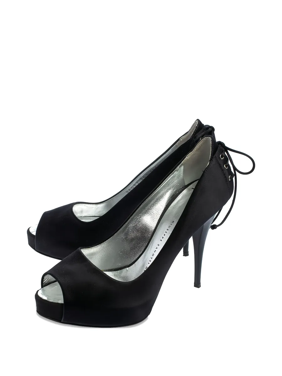 Pre-owned 110mm satin pumps 6