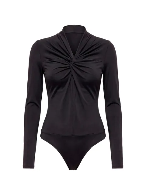 twist-detail long-sleeve bodysuit