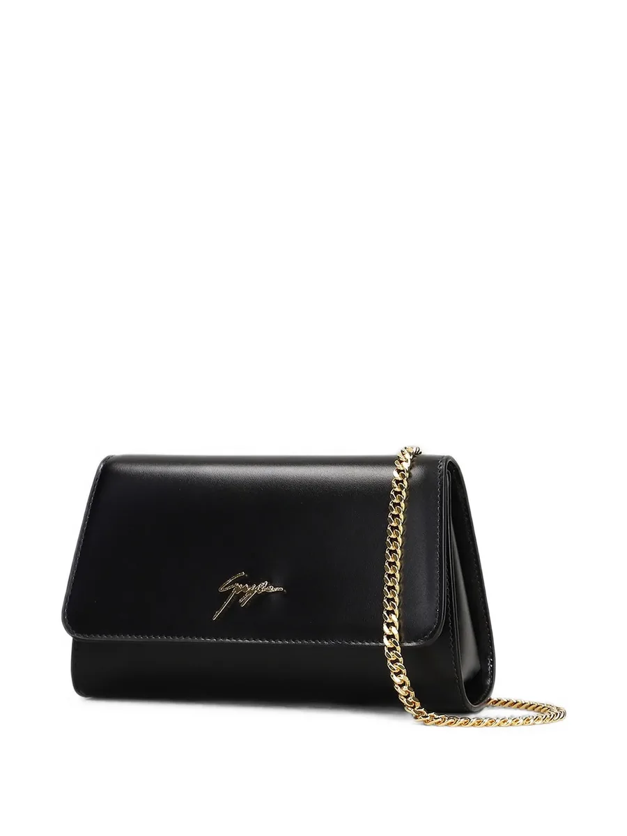 logo-plaque chain-strap leather clutch bag 3