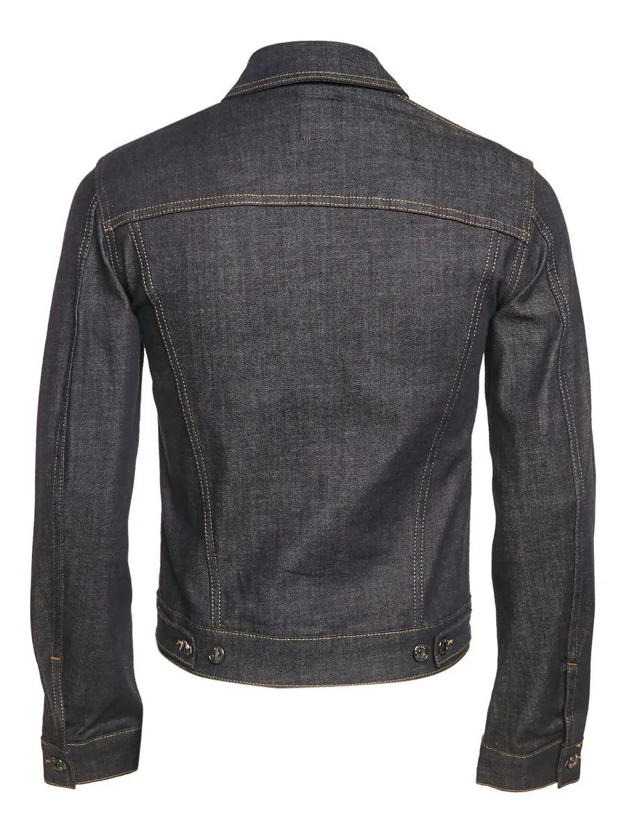 pre-owned buttoned-front denim jacket 3