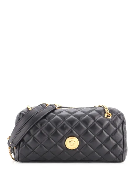 Medusa Chain Zip Shoulder Bag Quilted Leather crossbody bag