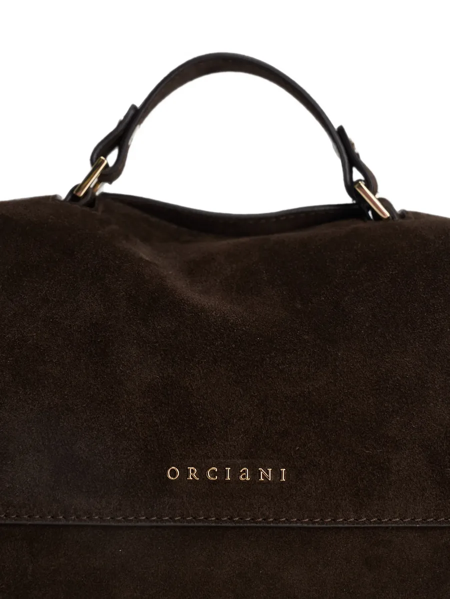 logo-plaque suede tote bag 4