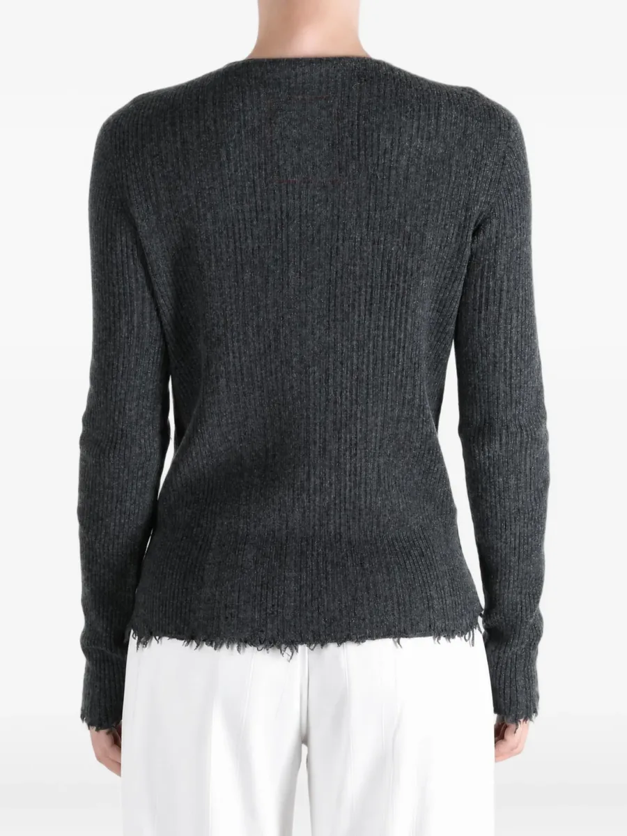 ribbed-knit distressed sweater 4