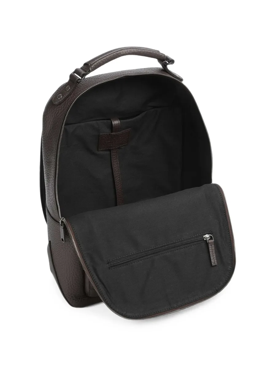 Manfredi pebbled leather backpack 3
