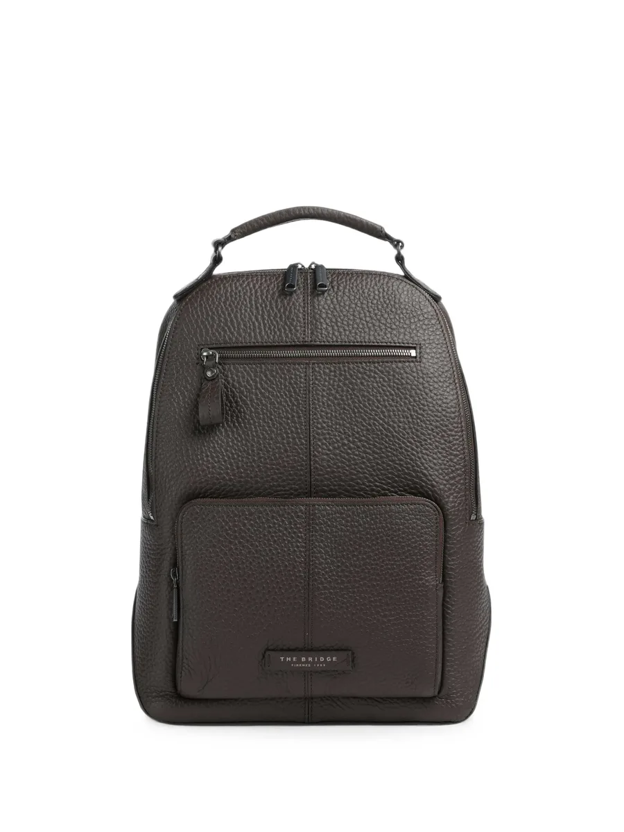 Manfredi pebbled leather backpack 1