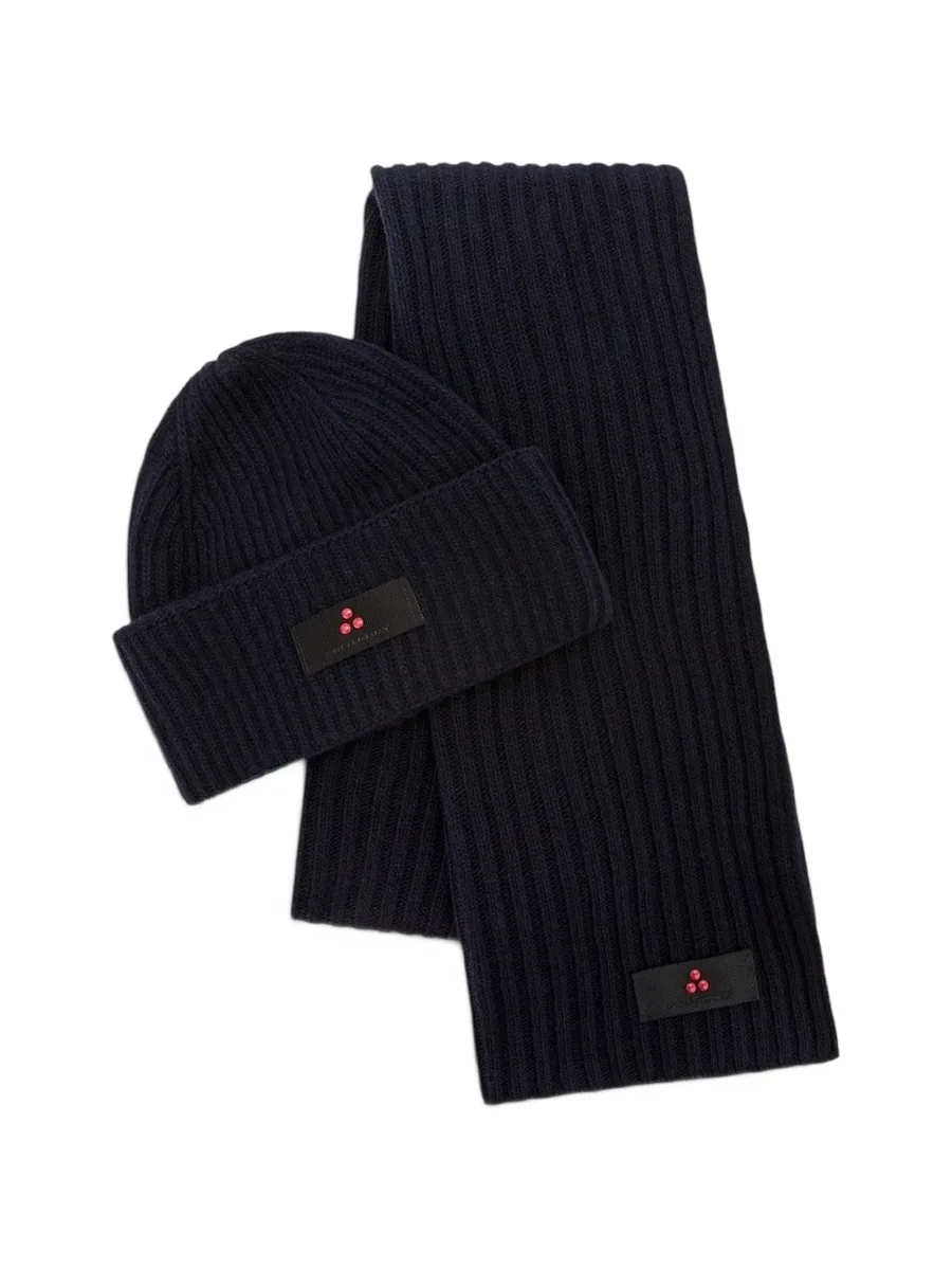ribbed-knit logo-patch set 2