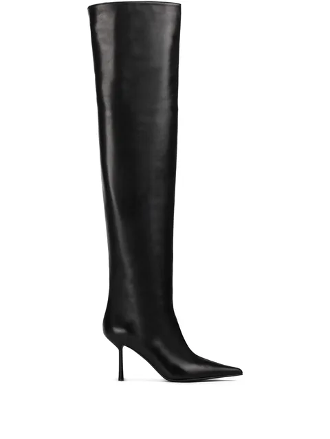 80mm Bella leather pointed-toe knee-high boots