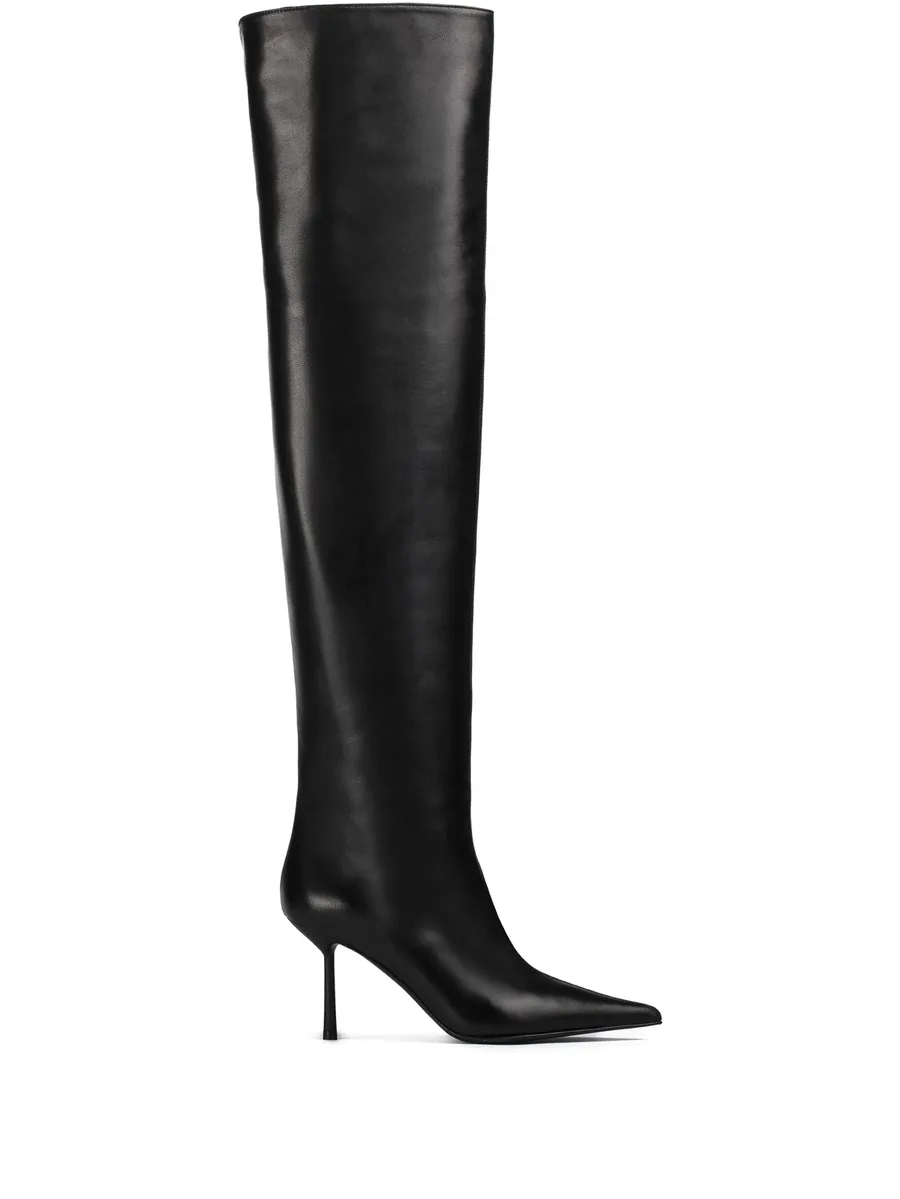 80mm Bella leather pointed-toe knee-high boots 2
