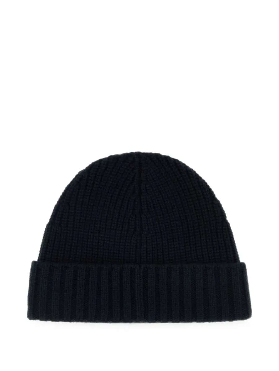 logo-patch ribbed-knit beanie hat 2