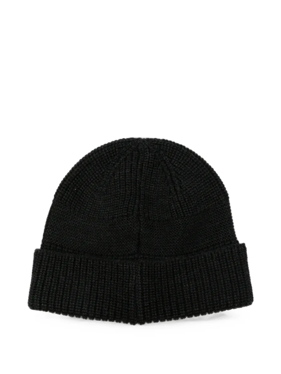 logo-print ribbed-knit beanie hat 2